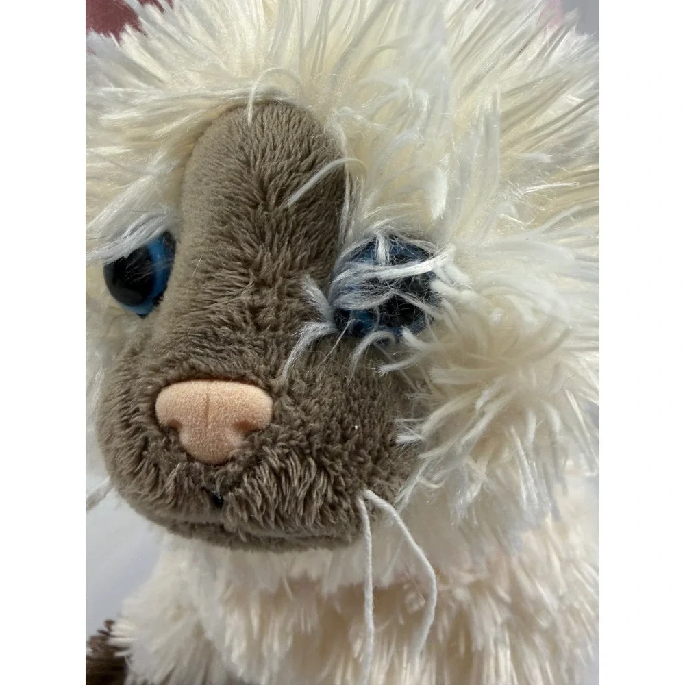 Build-A-Bear Siamese Cat Plush Cream Brown‎ Shaggy Fur Red Collar Blue Eye